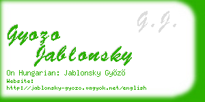 gyozo jablonsky business card